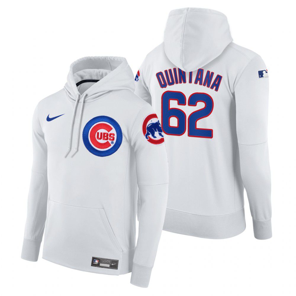 Men Chicago Cubs #62 Quiniana white home hoodie 2021 MLB Nike Jerseys